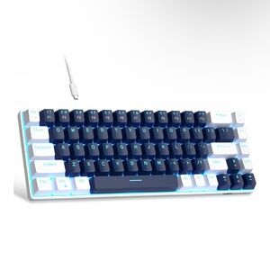 MageGee White & Navy Compact Mechanical Keyboard